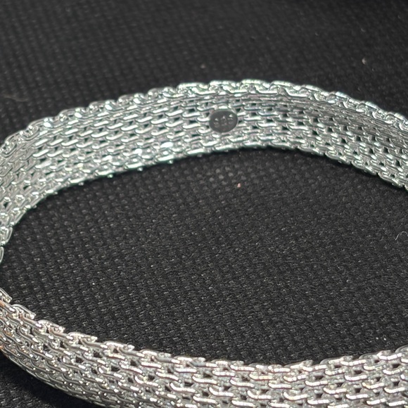 Sterling Silver Mesh Bangle Bracelet - Picture 7 of 9